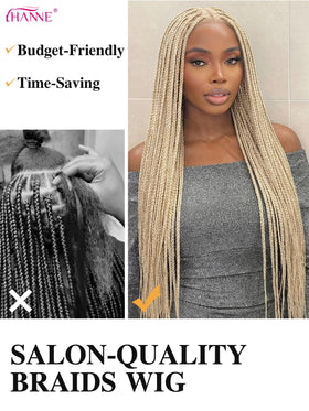 HANNE HD lace synthetic box braids blend with skin for a seamless look.