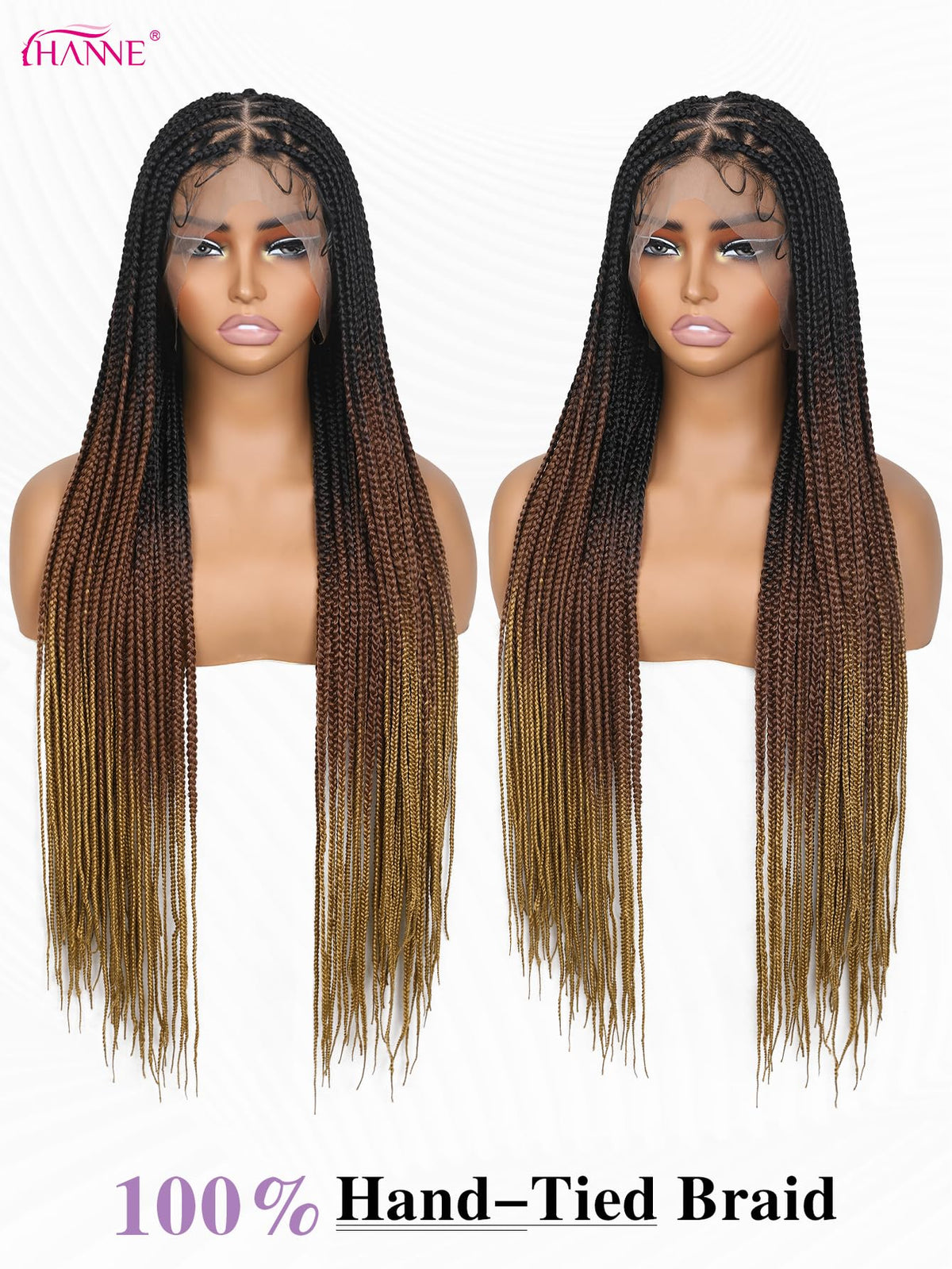 HANNE knotless braid wig with baby hair enables seamless daily styling.