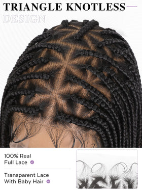 HANNE triangle design box braid wig adds eye-catching texture for photos.