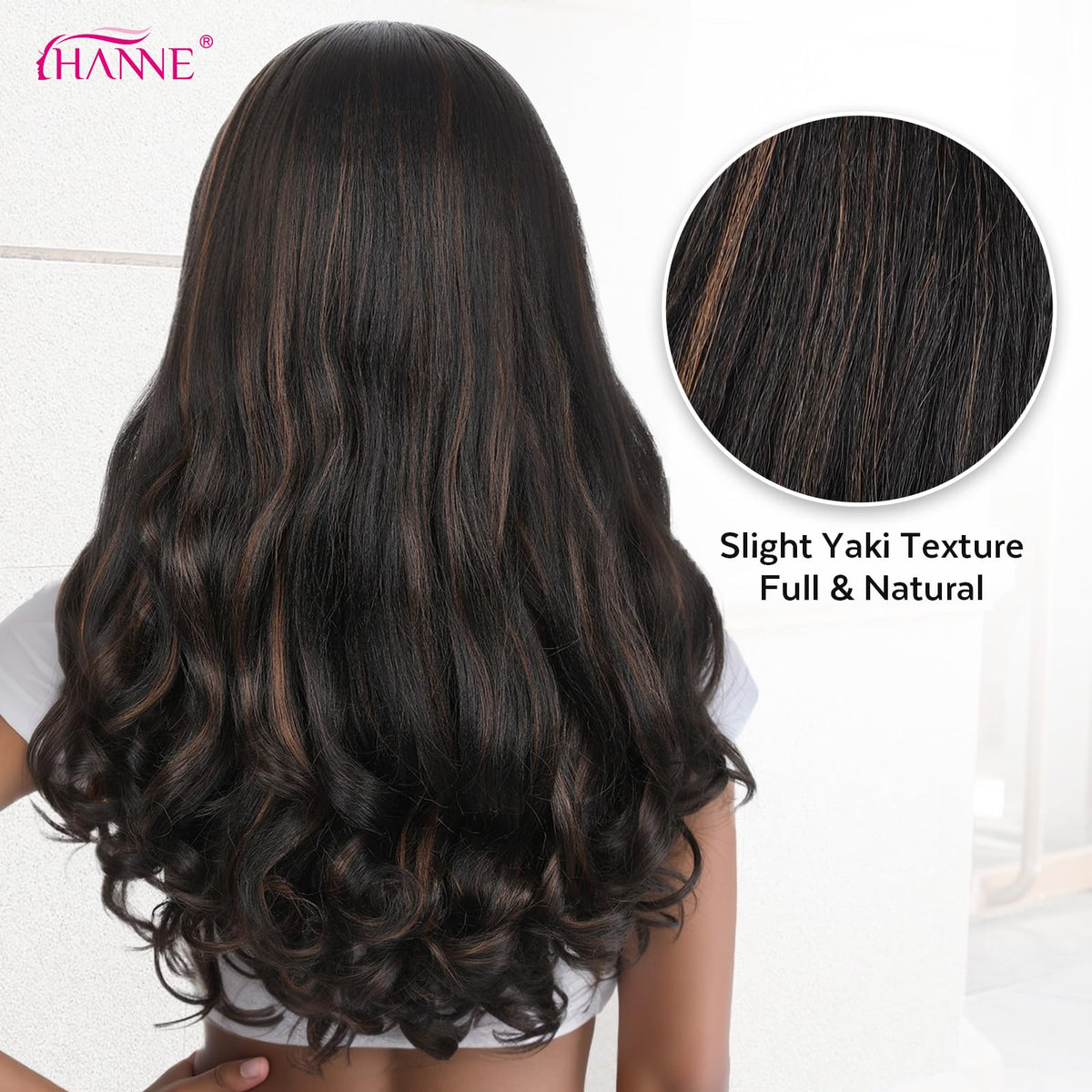 HANNE Yaki Curly V Part wig inner-cap comfort for all-day wear