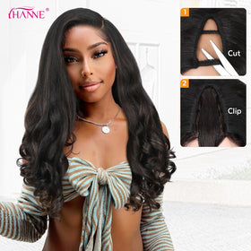HANNE Yaki Curly V Part wig adds natural volume with yaki texture