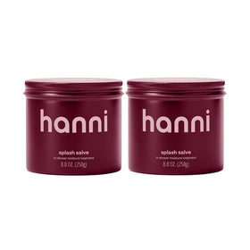 HANNI Splash Salve bottle close-up for in-shower hydration and nourishment
