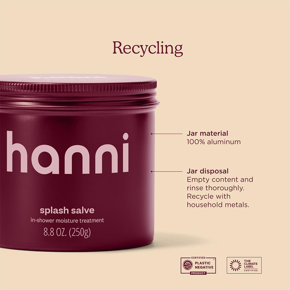 HANNI Splash Salve FSC carton and curbside recycling options shown