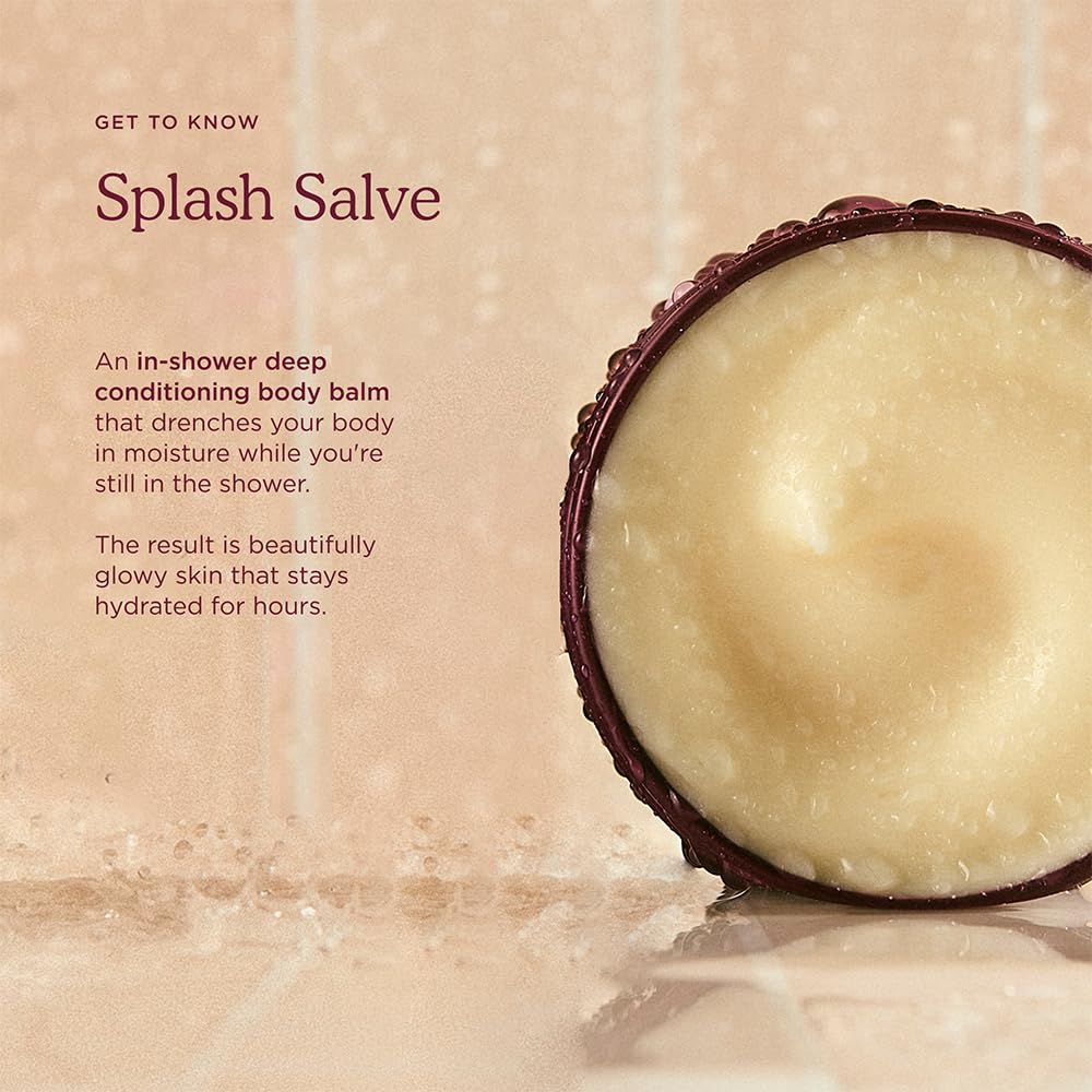 HANNI Splash Salve jar side view with creamy texture ready for quick absorption