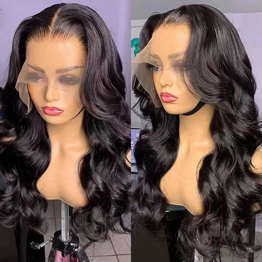 HANSAMU transparent lace front wig creates seamless scalp appearance.