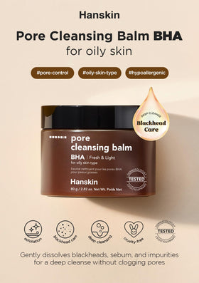 Hanskin BHA Pore Cleansing Balm melting action begins as a solid then cleanses with silky oil.