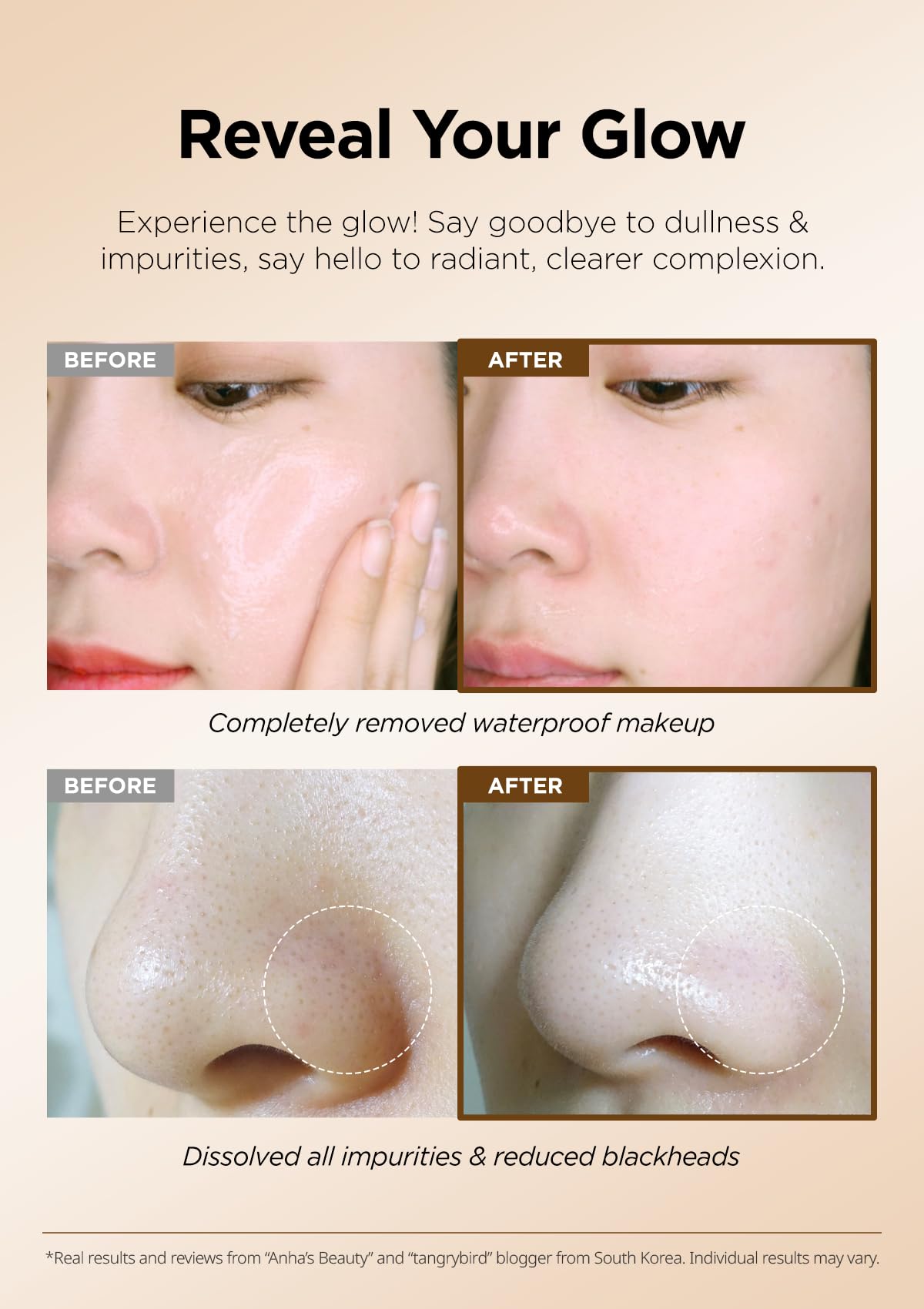 Hanskin BHA Pore Cleansing Balm oil-to-milk transition removes sunscreen and long-wear makeup.