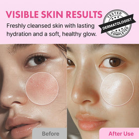 Hanskin Hyaluron Bubble Pop Cleanser multi-HA hydration during cleansing.