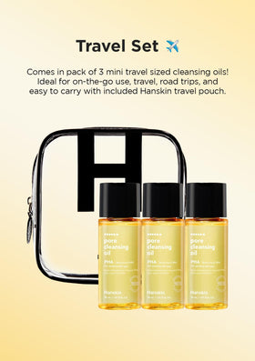 Hanskin PHA Pore Cleansing Oil mini set is cruelty-free and fragrance-free option.