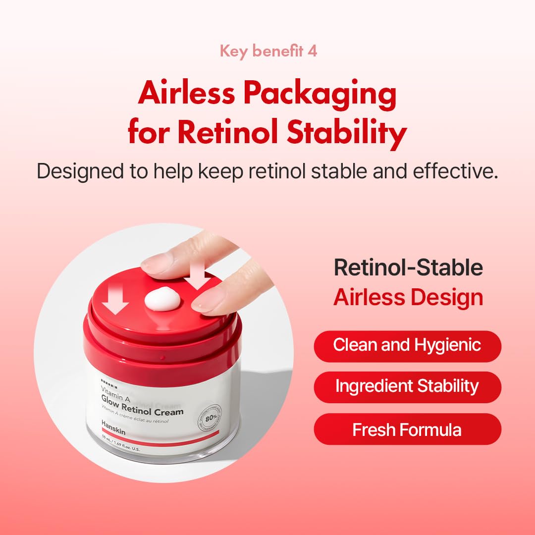 Hanskin retinol cream applied during gentle skin application