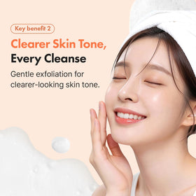 Pore-refined look after cleansing with a brightened complexion