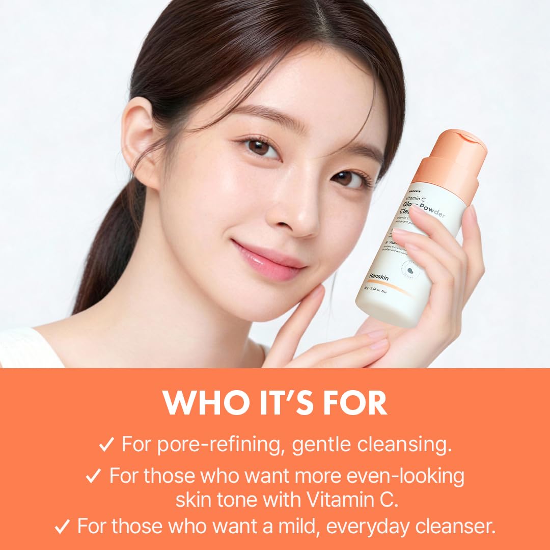 Daily routine shot with cleanser alongside other Hanskin products
