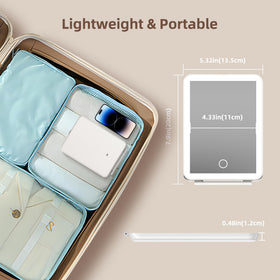 Hansong travel mirror features secure open lock for safe packing.