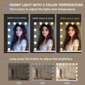 Hansong vanity mirror with 10x magnification aids close-up detail for flawless finishing.