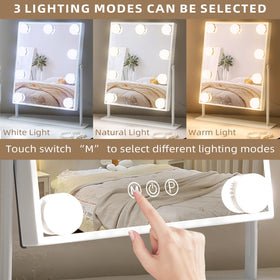 Hansong mirror offers three color temperatures to match time of day and task.