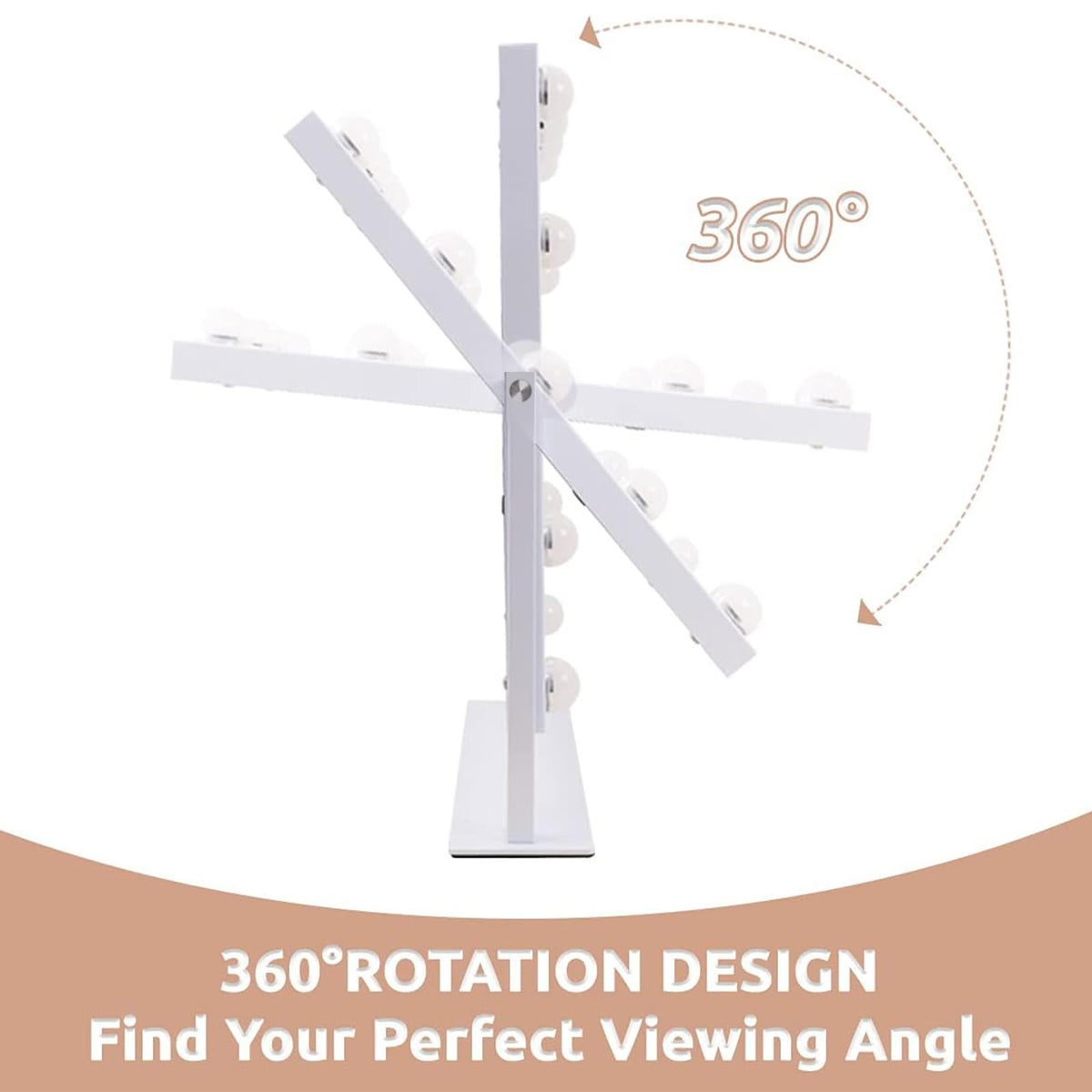 Hansong vanity mirror base rotates 360 degrees for flexible angles