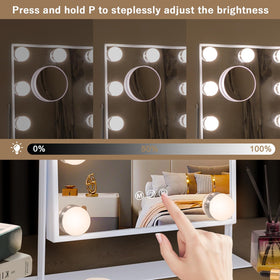 Hansong vanity mirror features 360-degree rotation for versatile viewing angles.