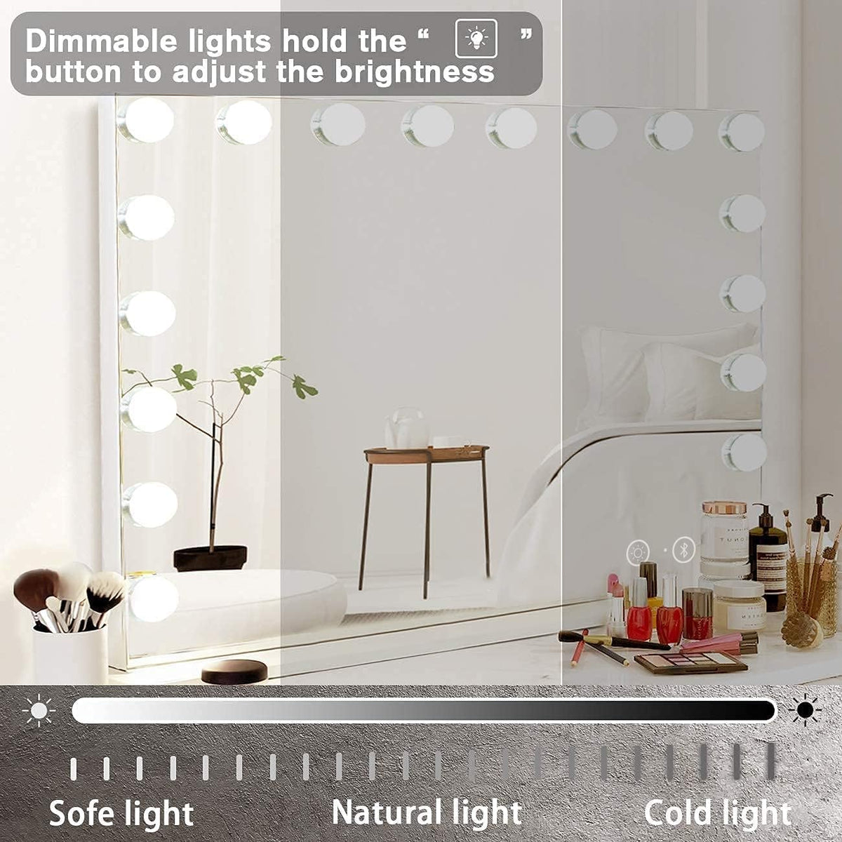 Hansong vanity mirror Bluetooth speakers and microphone for music and calls