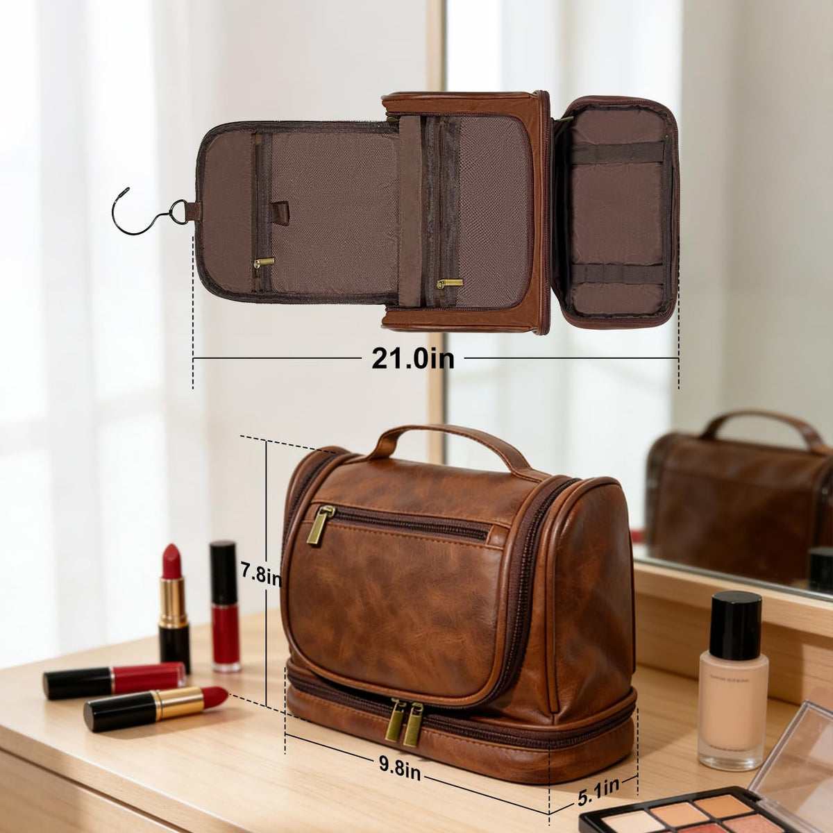 Hanvate bag interior showing multiple compartments for organization