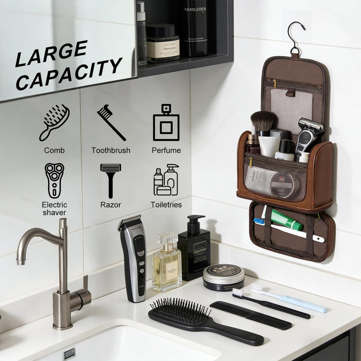 Hanvate waterproof PU leather exterior keeps contents dry