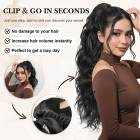HANYUDIE clip-in ponytail for daily wear adds natural fullness.
