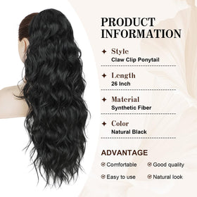 HANYUDIE easy clip-on ponytail for quick styling.