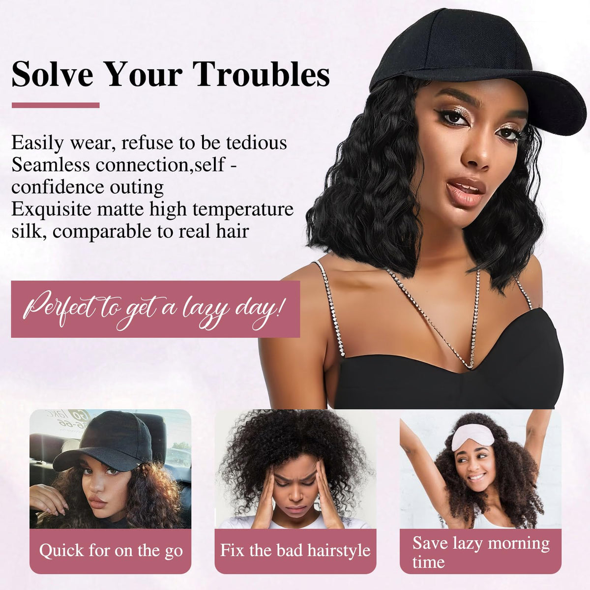 HANYUDIE hat wig ideal for daily use, concerts, weddings, cosplay, and more.