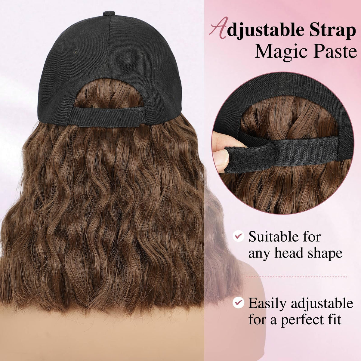 HANYUDIE hat wig ideal for events, parties, and cosplay looks