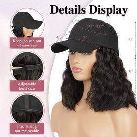 HANYUDIE hat wig uses heat-resistant synthetic fibers to maintain shape for daily wear.