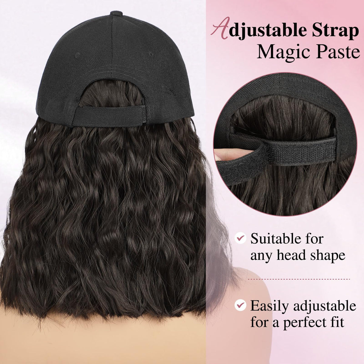 HANYUDIE hat wig blends with natural hair for a seamless, confident look.