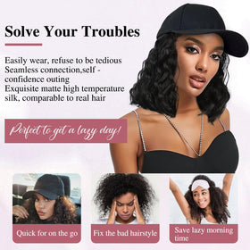 HANYUDIE hat wig ready for travel with easy attachment