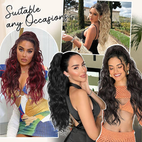 HANYUDIE heat-resistant synthetic ponytail stays smooth.