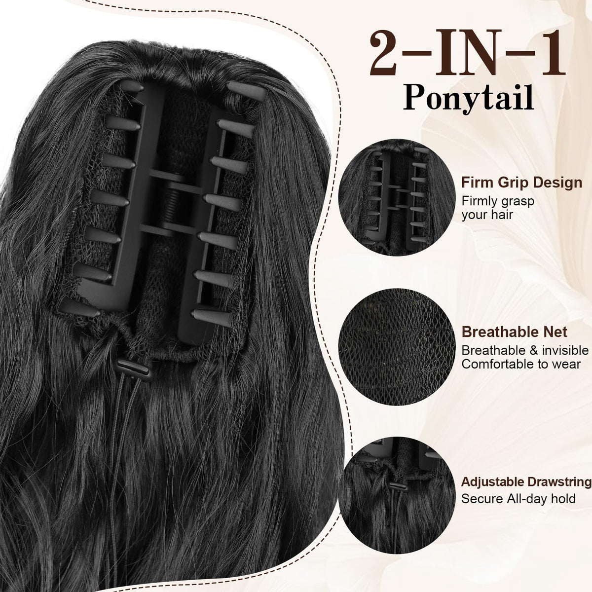 HANYUDIE lightweight 205g ponytail designed for comfort.
