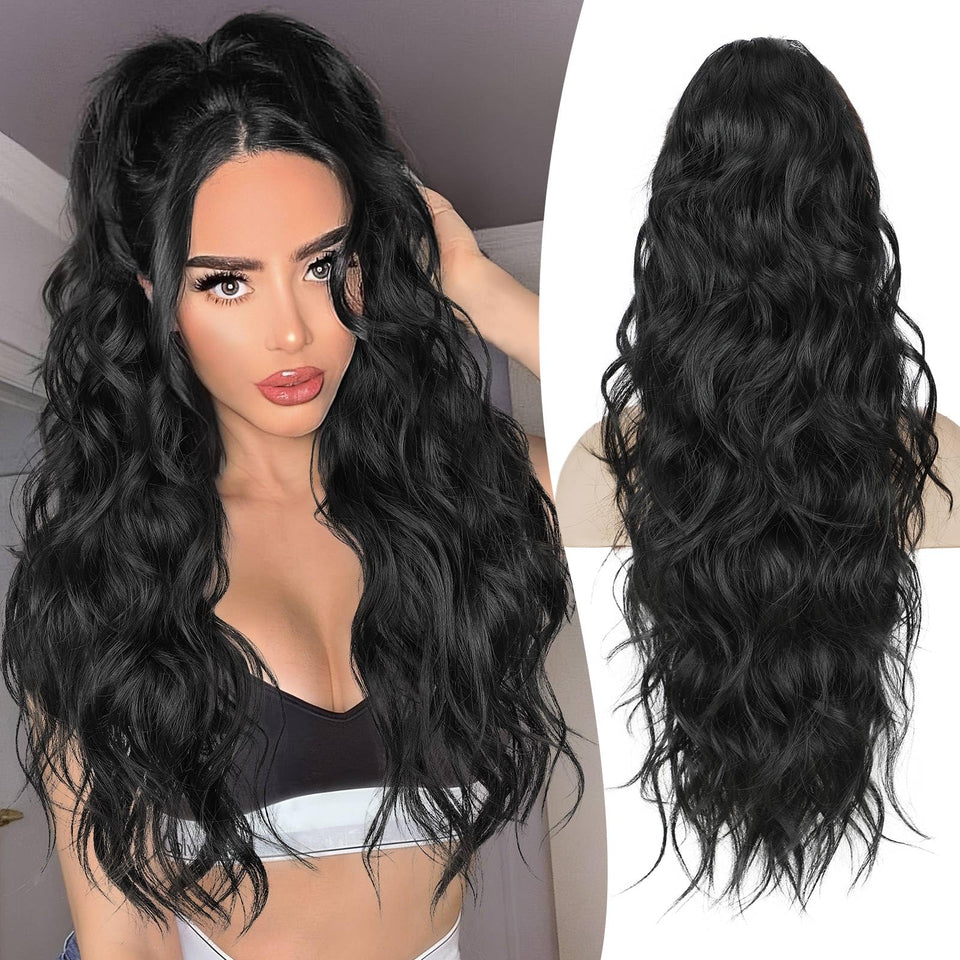HANYUDIE ponytail extension 26-inch wavy clip-in for instant volume.