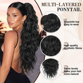 HANYUDIE ponytail extension offers wedding-ready silky flow.