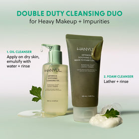 Hanyul Artemisia Cleansing Oil ingredients card highlighting Artemisia and Cica
