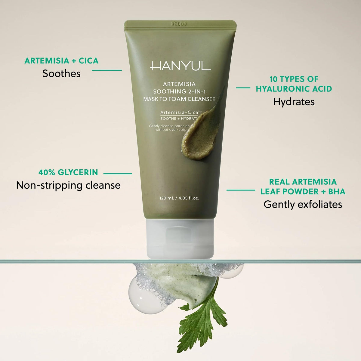 Hanyul creamy foam texture ready to rinse away impurities.