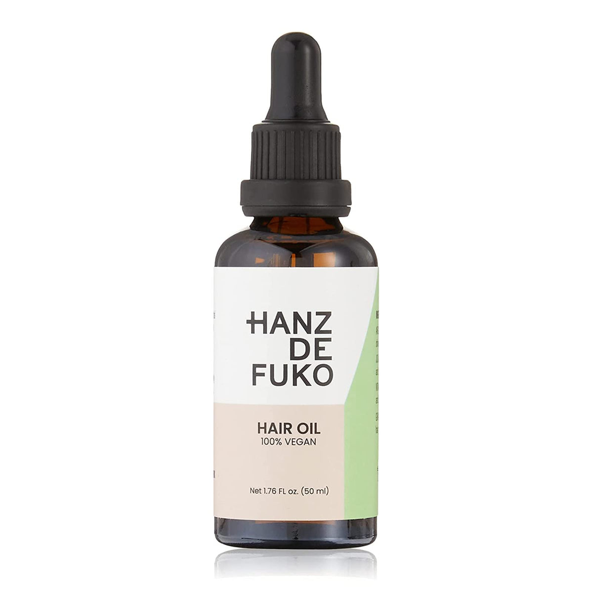 Hanz de Fuko Vegan Hair and Beard Oil bottle front view for hydration