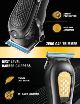 Haokry trimmer with zero-gap T-blade for clean lines