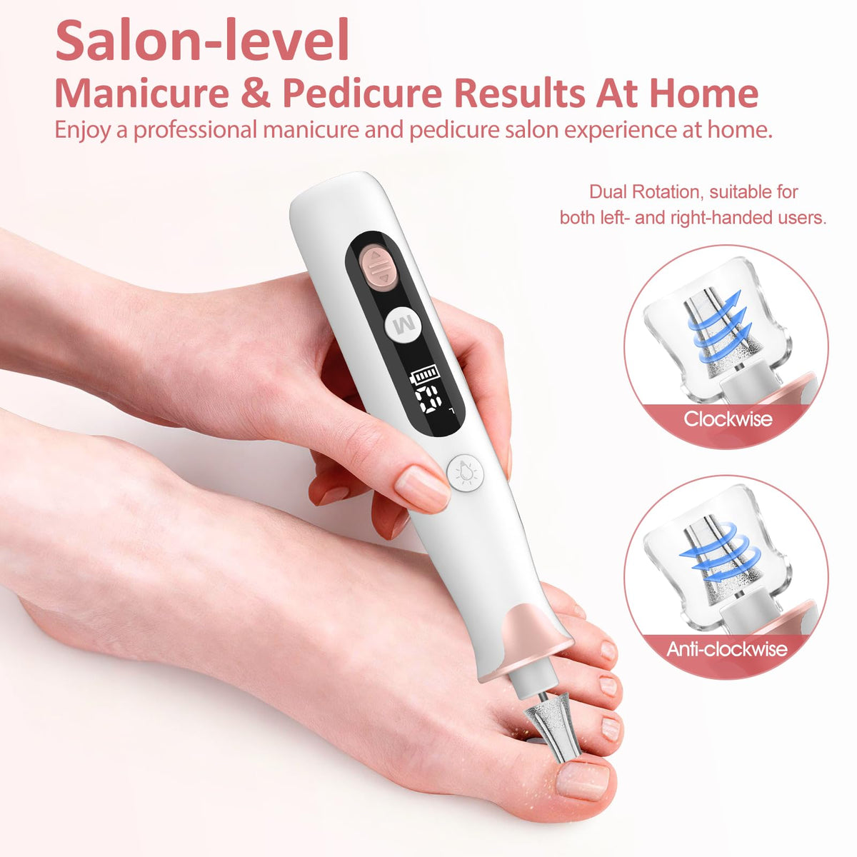 Haootadiy nail drill operates quietly during manicure