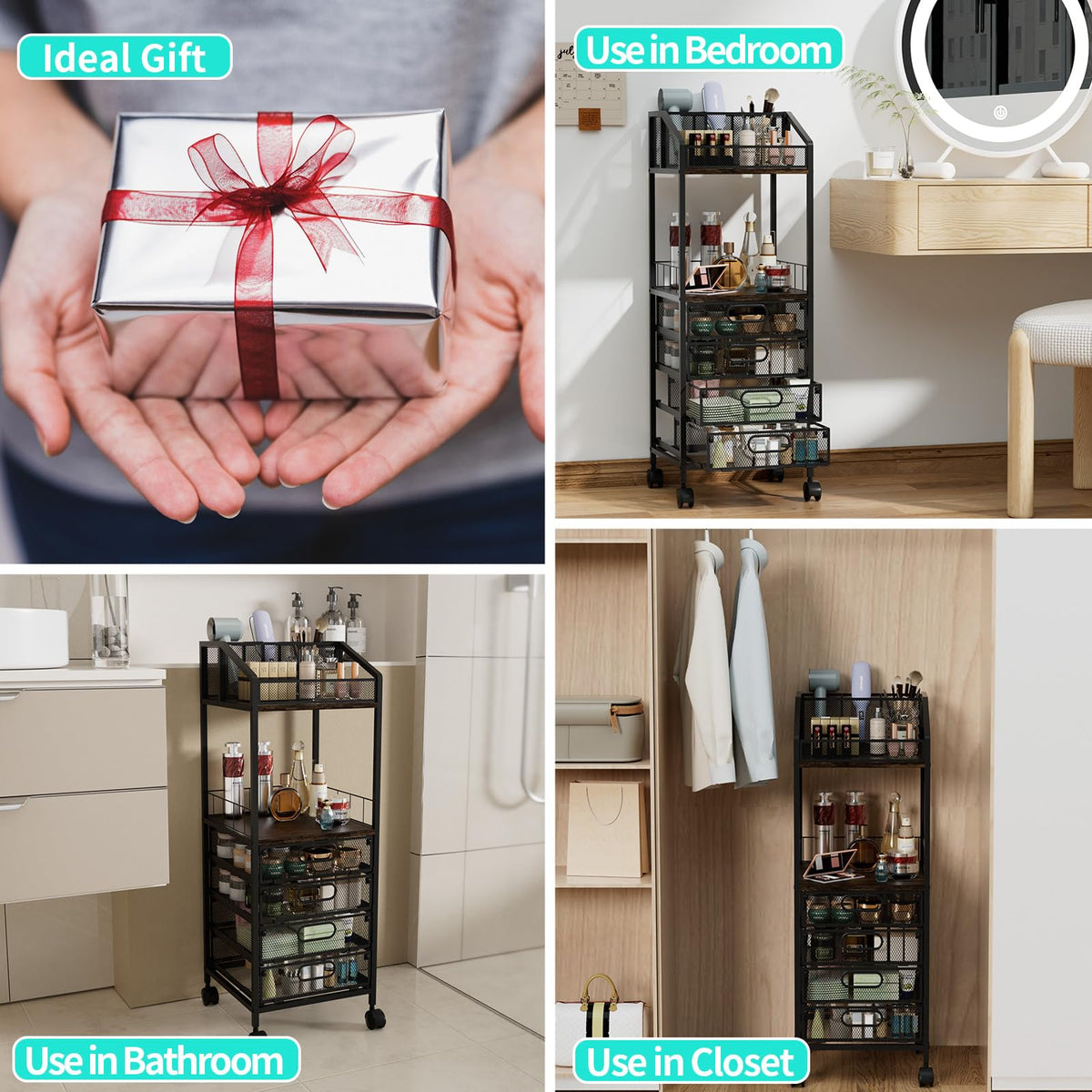 HapiRm easy assembly for quick setup in bathroom or bedroom.