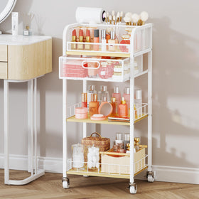 HapiRm makeup cart with adjustable dividers keeps brushes and tools neatly separated