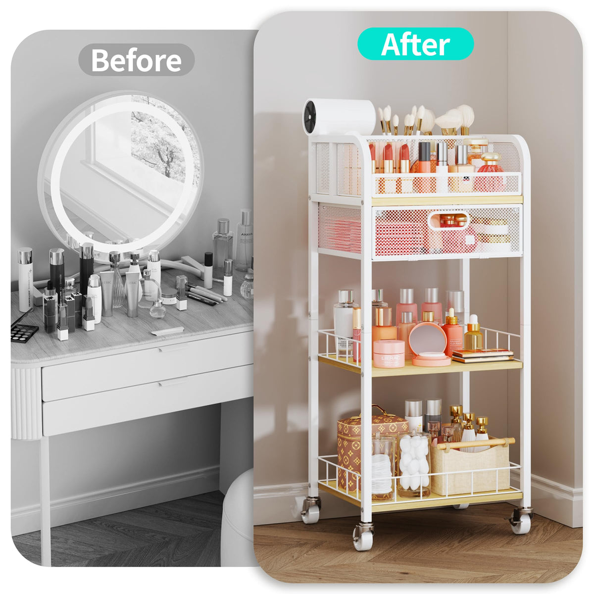 HapiRm vanity organizer adds a stylish, clutter-free touch