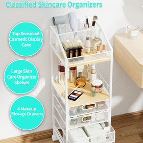 HapiRm open middle shelf fits full-size cleansers and toners neatly.