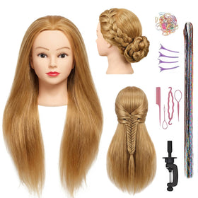 HAPOWELL 80% real hair head with detailed texture for lifelike braiding practice