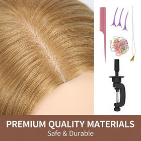 HAPOWELL braiding practice head with even hair distribution for neat plaits