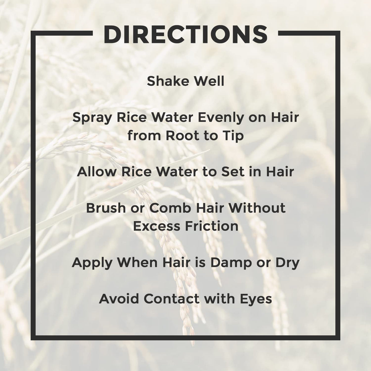 Happi Hummingbyrd rice water spray on hair before styling for healthy shine.