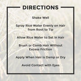 Happi Hummingbyrd rice water spray on hair before styling for healthy shine.