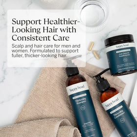 Happy Head collagen keratin formula for enhanced manageability.