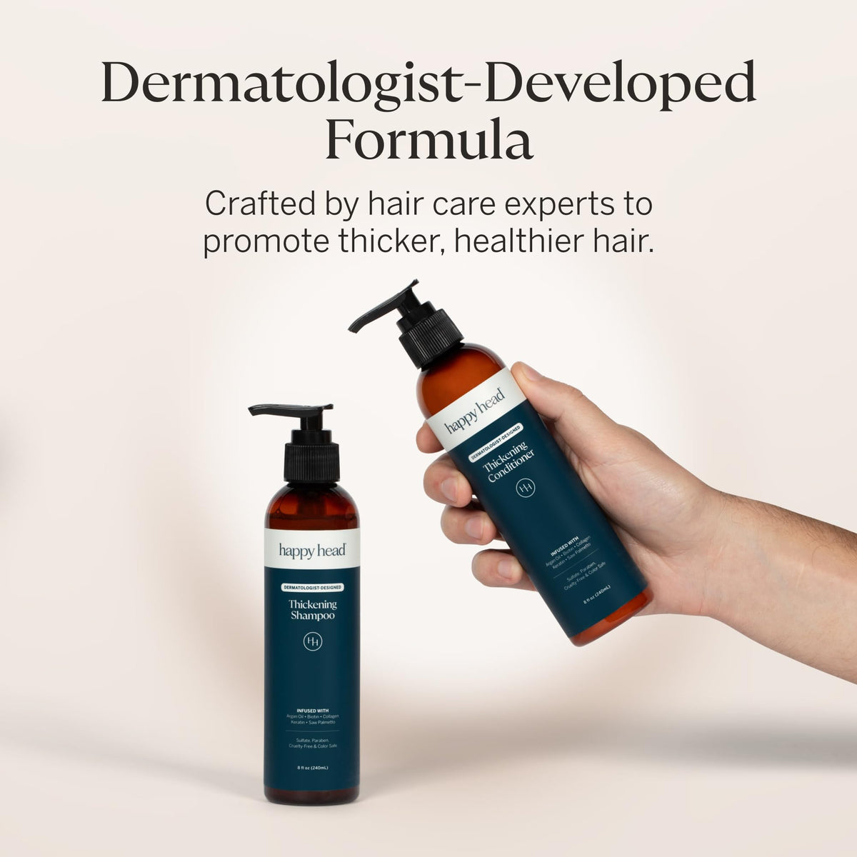 Happy Head frizz control in action for smoother hair.